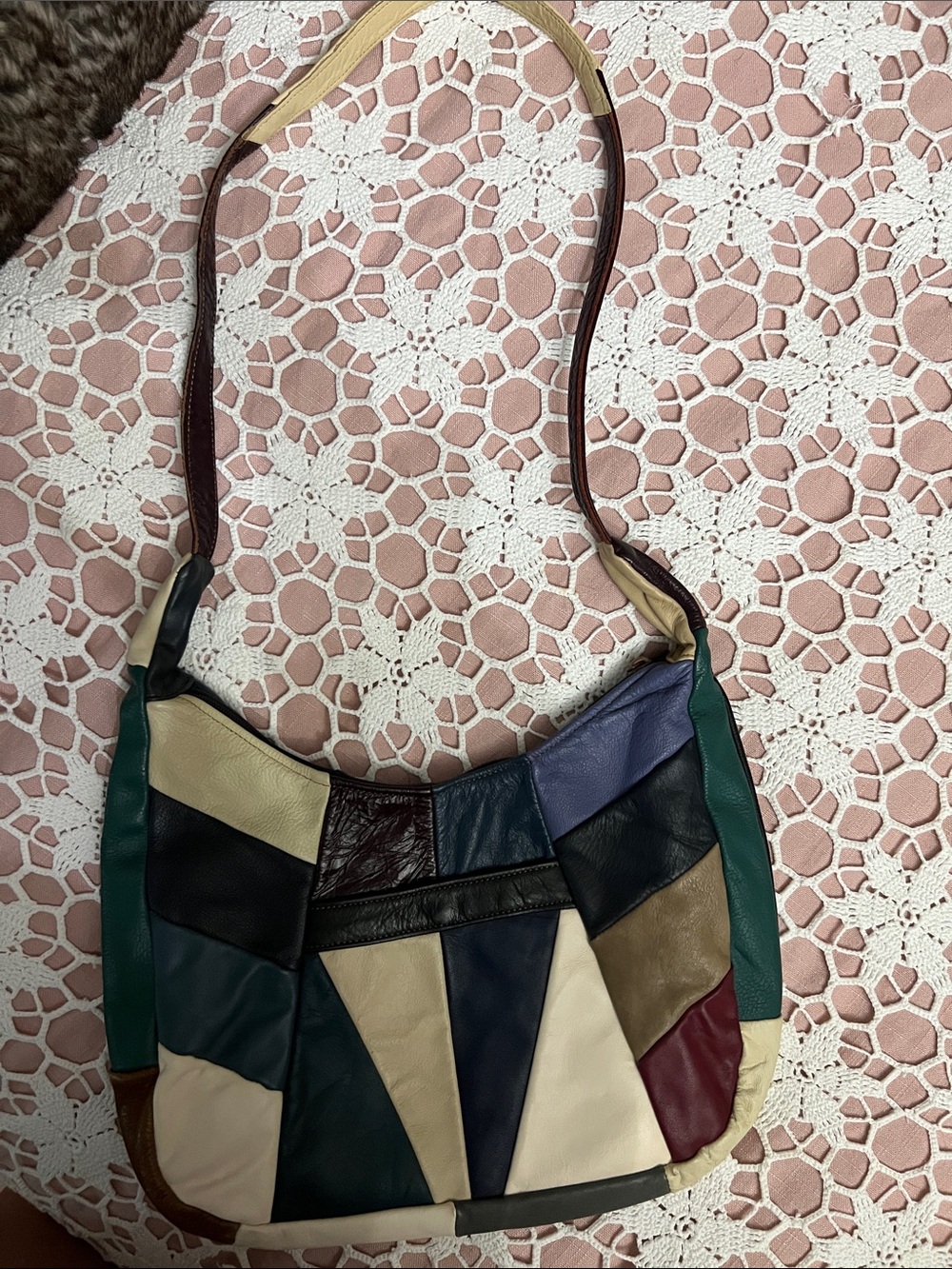 Patchwork Multicolor Leather Shoulder Bag - Elegant Everyday Style